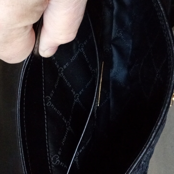 ST JOHN Couture Signature Jacquard w Embroidered Butterfly Hummingbird Purse Set - Picture 7 of 15